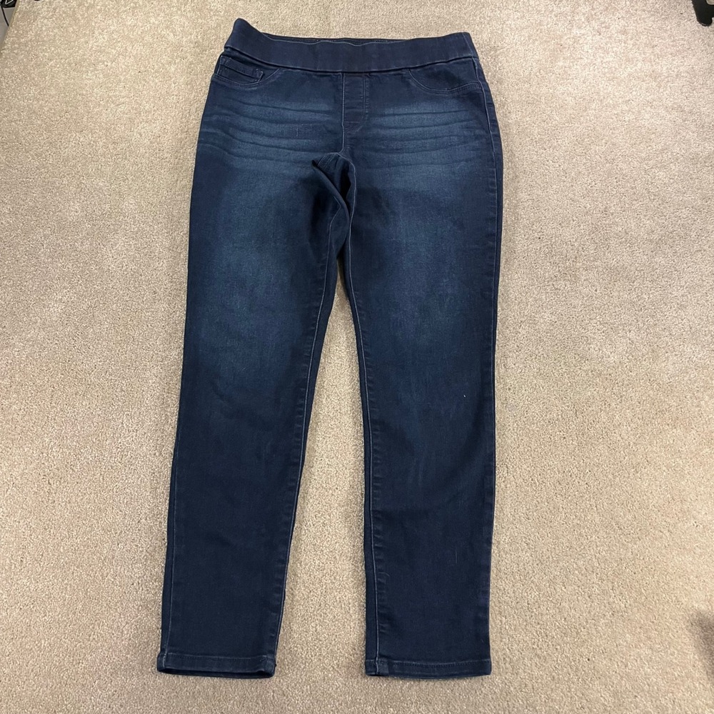 Nine West Super Skinny Jeggings Womens 10 Dark Blue Pull On Stretch